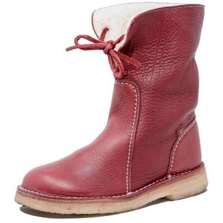 Waterproof Leather Polar Boots With Wool Lining | Tepsi