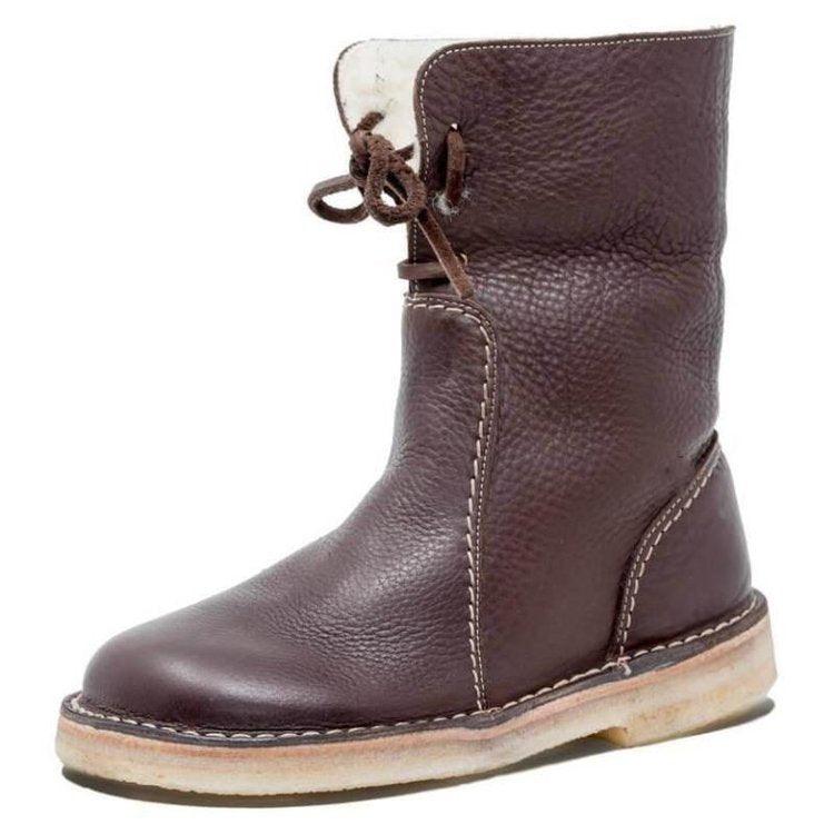 Waterproof Leather Polar Boots With Wool Lining | Tepsi